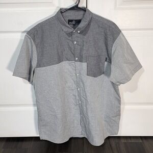 Molokai Surf Co Button Down Shirt Mens XL Two‎ Tone Gray Short Sleeve, Surf